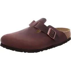 Birkenstock Boston Habana Clogs, Gr. 45 - Hausschuhe für Unisex Erwachsene, aus hochwertigem Fettleder gefertigt für besonderen Komfort und Langlebigkeit.