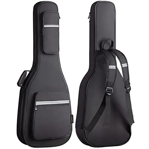 CAHAYA Elektrische Gitarrentasche Premium gepolstertes Gigbag Weicher Gitarrenkoffer ca. 12 mm Dicke Polsterung mit reflektierenden Bändern, Schwarz CY0201