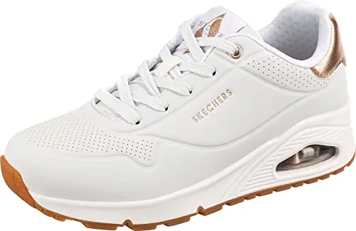 Skechers Damen UNO Golden Air Trainers, White Durabuck/Mesh Trim, 35.5 EU