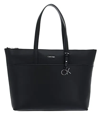 Calvin Klein Damen Tasche Ck Must Shopper Large mit Reißverschluss, Schwarz (Ck Black), Einheitsgröße