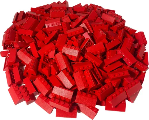 LEGO® 2x4 Dachsteine Rot (100 Stück) - LEGO® Bausteine für kreatives Bauen - 100 Stück 2x4 Dachsteine in Rot, ideal für individuelle Bauprojekte und Geschenke an LEGO® Enthusiasten.
