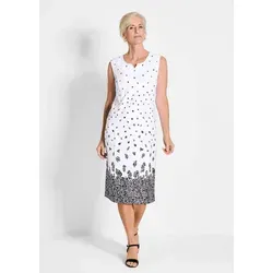 GOLDNER Abendkleid Kurzgröße: Midi-Kleid mit Gehschlitz, Rundhalsausschnitt schwarz 24