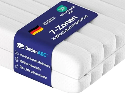 Betten-ABC KSP-500 XXL – 7-Zonen-Kaltschaummatratze H4 - Matratzen für schwerere Personen, perfekte Unterstützung bis 150 kg, allergikerfreundlicher, waschbarer Bezug für höchste Hygiene und Komfort.