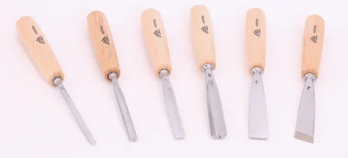 STUBAI Stechbeitel Set 6-tlg. Profi Stemmeisen - Stech- & Hohlbeitel Set von STUBAI, ideal für Einsteiger im Holzschnitzen. Hochwertige Klingen aus Spezialkohlenstoffstahl garantieren präzise Ergebnisse.