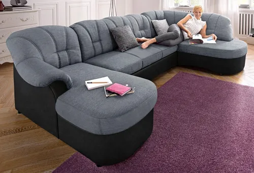 DOMO collection Wohnlandschaft FLORES 293x180x86 cm, hochwertig, komfortabel, U-Form, 3 Teile, wahlw. mit Bettfunktion, wahlw. mit Federkern, Unser Dauertiefpreis