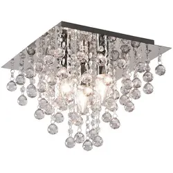 Deckenleuchte CRIS 10145 – Moderne LED-Beleuchtung - Deckenlampen & Kronleuchter, stilvolle Chrom-Optik mit klaren Besätzen, ideal für Wohnzimmer und Schlafzimmer, einfache Selbstmontage garantiert.
