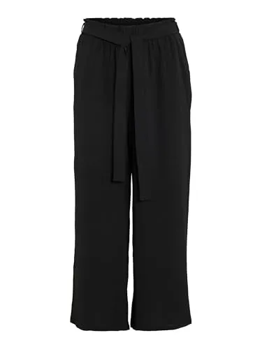Vijosa Belted Culotte Pants - Noos - Damen-Hosen, lässige Culotte mit hohem Taillenschnitt und Gürtelverschluss für einen modischen Look