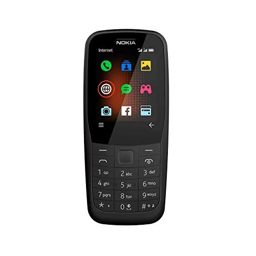 Nokia 220 4G Feature Phone - Schwarz - Klassisches 2,4 Zoll Handy mit 4G, ideal für einfache Kommunikation und lange Akkulaufzeit, ohne Simlock und mit Bluetooth-Konnektivität.