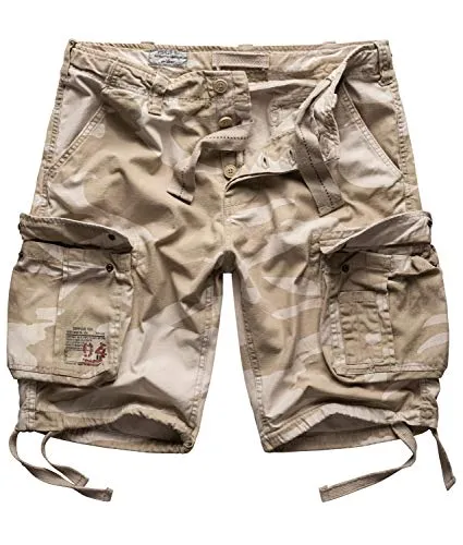Surplus Raw Vintage Airborne Cargo Shorts, desertstorm, XL - Wanderhosen aus 100% Baumwolle, ideal für den Sommer mit viel Bewegungsfreiheit und zahlreichen Taschen – perfekt für Arbeit, Sport oder Urlaub.