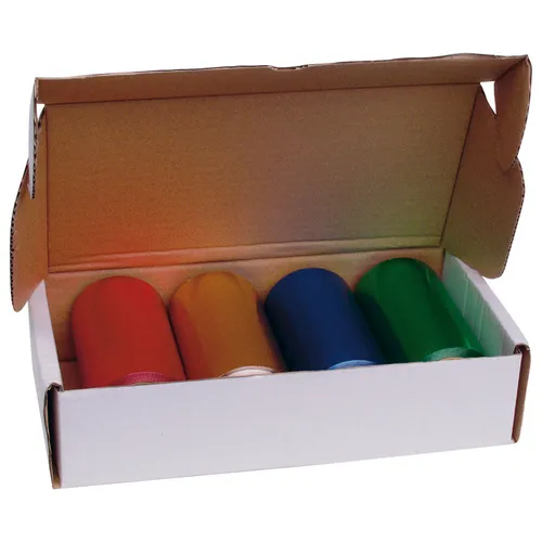 Efalock Alu-Folie Set 50m/20my/12 cm - Haarschneider: Extra starke, reißfeste Folie mit 20 my, ideal für präzises Färben und Frisieren, 4 Rollen à 50 m in bunten Farben.