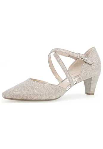 Gabor Fashion Spangenpumps 01.363.64 Rosa - Damen-Pumps mit elegantem Trichterabsatz (5 cm) aus hochwertigem Rauleder/Textil, ideal für besondere Anlässe und stilvolle Abende.