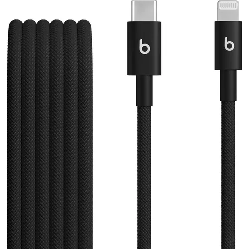 Beats USB-C zu Lightning Kabel 1.5 m - Bolt Black - Apple AirPods und Zubehör, hochwertiges gewebtes Kabel für schnelles Laden und Datenübertragung.