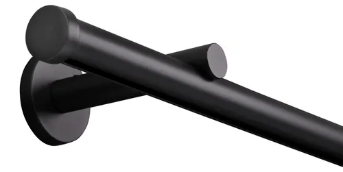 Deco-Raum Maß-Gardinenstange 20mm Schwarz-matt - Individuell anpassbare Innenlauf-Gardinenstange in robustem Design. Ideal für vielseitige Fensterdekoration. Einfache Montage mit im Lieferumfang enthaltenem Befestigungsmaterial.