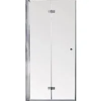 Sanotechnik Falttür Duet 85 cm x 195 cm Klarglas, Anschlag Links - Elegante Falttür für Eckduschen, platzsparend und mit komfortablem Einstieg. Ideal für kleine Bäder, mit Easy Clean Beschichtung für einfache Reinigung.