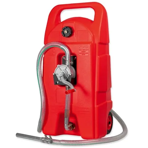 WALTER Kraftstofftrolley 53L – Mobiler Benzinkanister mit Handpumpe und Rädern - Benzinkanister mit 53L Volumen und 8L/min Förderleistung – ideal für schnelles Betanken von Autos, Booten und mehr. Robustes HDPE-Material für Langlebigkeit und korrosionsbeständige Nutzung.