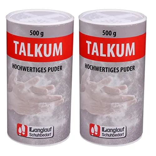 Langlauf Schuhbedarf Talkum Puder 2 x 500g für Silikon & Gummipflege, Gleitmittel Latex, Trennmittel Metallguss, Haushalt & Werkstatt I Talkum-Pulver Streudose zur Gummipflege I Talcum Powder (2)
