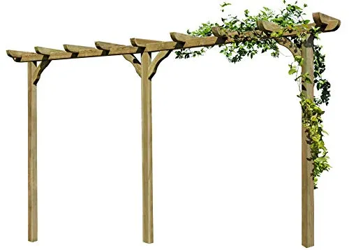 Gartenpirat Holzpergola mit Torbogen und Rankhilfe - Länge 450 cm, Pfostenstärke 9x9 cm