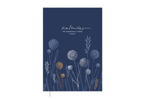Eine der Guten Verlag Lehrerkalender Lehrerplaner 2026 2027 - A5, blau orange, 1 Doppelseite / Woche, Schuljahr 26/27, 224 S. Softcover, klimaneutral