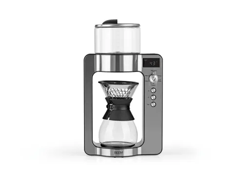 BEEM Kaffeemaschine Pour Over - 1500W Edelstahl schwarz, innovative Zubereitung mit integrierter Kaffeewaage und Timer für perfekten Filterkaffee