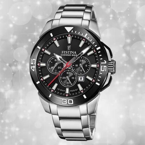 Festina Chrono Bike Herrenuhr Edelstahl silber UF20641/D - Armbanduhren für Herren mit extra großem Gehäuse (47mm), sportlichem Design und bis 10 bar wasserdicht. Ideal für aktive Männer, die Stil und Funktionalität schätzen.