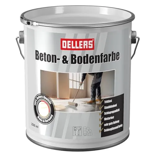OELLERS Bodenversiegelung Beton- & Bodenfarbe - Robuste Bodenbeschichtung für beanspruchte Flächen, stoß- und kratzfest, ideal für Estrich, Beton und Holz – hochdeckend und wasserverdünnbar.