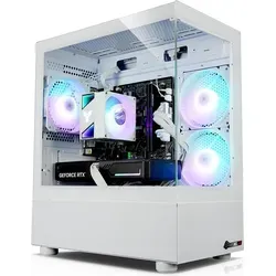 kiebel.de Gaming PC Booster V - AMD Ryzen 5 5500, 16GB RAM, NVIDIA RTX 3050, 1TB SSD, Windows 11 - Weiß - Der kiebel.de Gaming PC Booster V kombiniert leistungsstarken AMD Ryzen 5 5500 mit 16GB RAM und NVIDIA RTX 3050 für flüssiges Gaming. Mit 1TB SSD für schnelle Ladezeiten und beeindruckender RGB-Beleuchtung ist er ideal für Gamer.