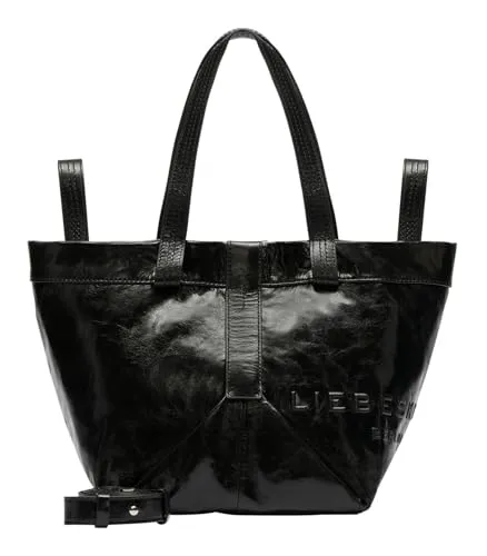 Liebeskind Berlin ELVIRA LAMB SF VERNA Gigi Purse L, black - Umhängetasche aus hochwertigem Glattleder in Crinkle-Optik, mit großem Hauptfach, abnehmbarem Schultergurt und einzigartiger Patina für einen individuellen Look.