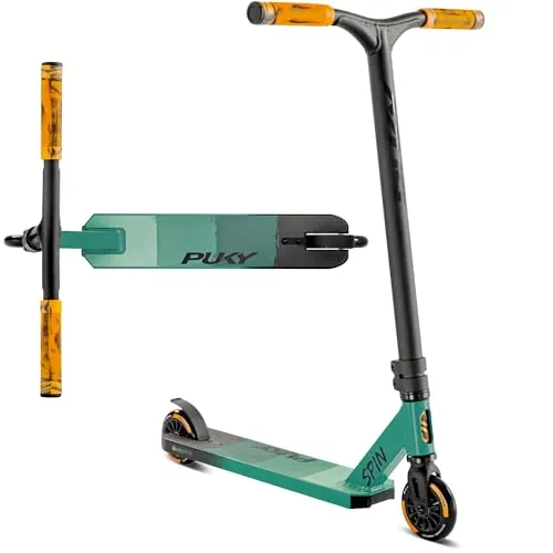 Puky Roller Spin - Tropical Green - Roller / Kickboards, ideal für Kinder ab 5 Jahren mit einer Körpergröße von 115-135 cm, leicht und wendig mit nur 2,9 kg für ultimativen Spaß in Skateparks und auf der Straße.