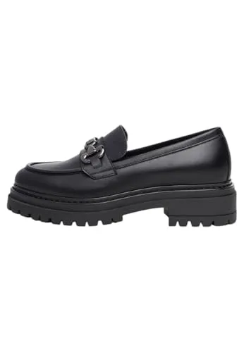 Nero Giardini I411410D Damen-Mokassins aus Leder - Schwarz 40 EU - Elegante Damen-Mokassins aus hochwertigem Leder mit bequemem Blockabsatz. Ideal für stilvolle Outfits im Alltag.