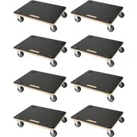 Mega Deal 8x Profi Transportroller HERCULES – 50x50 cm, 150 kg Traglast - Spar-Set mit 8 stabilen Transportrollern HERCULES – ideal für Umzüge und Werkstätten. Robuste Siebdruckplatte, vier drehbare Gummirollen und Anti-Rutsch-Pads sorgen für sicheren Transport von schweren Lasten.