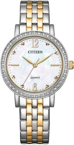 CITIZEN Damen Analog Quarz Uhr EL3106-59D - Elegante Armbanduhr mit Edelstahl Armband, ideal für jeden Anlass und präzise Quarz-Technologie.