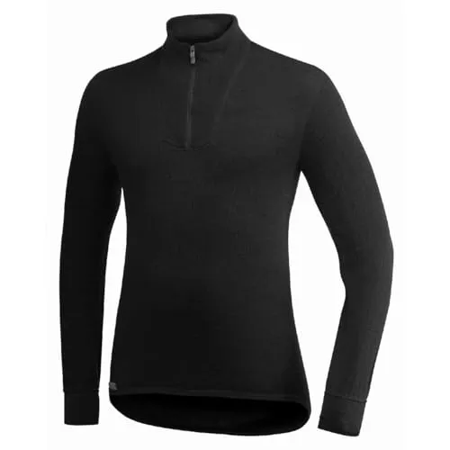 Woolpower POLO-Hemd 400 - Merino black M - Funktionsunterwäsche aus 100% Merinowolle, selbstreinigend und wärmt auch bei Feuchtigkeit, ideal für Outdoor-Aktivitäten.