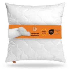 sleepling Kopfkissen Komfort 100, Füllung: 100 % Polyester (Fasern und Faserkugeln), Bezug: 100% Polyester, Seitenschläfer, Rückenschläfer, Bauchschläfer, 80x80 cm, 40x80 cm, 40x40 cm, Komfortfüllung, Made in EU, antiallergen weiß 40 cm x 40 cm