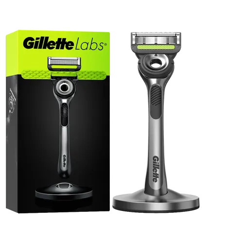 Gillette Labs Nassrasierer Herren - Herrenrasierer Set mit Reinigungs-Element und 5 Klingen für eine gründliche und sanfte Rasur, ideal für anspruchsvolle Männer.