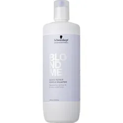 Schwarzkopf BlondMe Bond Repair Purple Shampoo 1000 ml - Shampoo für blondiertes Haar, neutralisiert unerwünschte Gelbtöne und repariert Haarstrukturen für strahlenden Glanz.