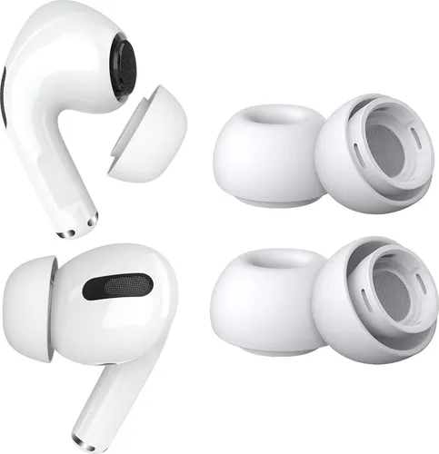 MMOBIEL 2 Paar Ersatz-Ohrstöpsel für AirPods Pro - Silikon Ohrstöpsel 1xM 1xL – Weiß