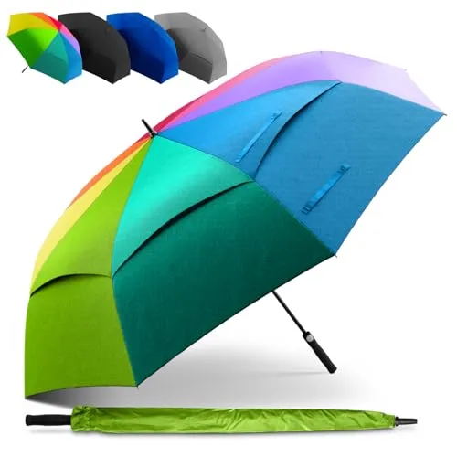 STYNGARD XXL Regenschirm BELFAST - Groß und Sturmfest für 2 Personen - Golfschirm mit Doppelbespannung für maximalen Wind- und Regenschutz, ideal für gemeinsame Spaziergänge bei schlechtem Wetter und bequem zu transportieren.
