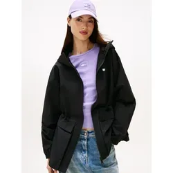 Windbreaker TOMMY JEANS TJW MIDI HOODED WINDBREAKER - Funktionsjacke für Damen, windabweisend und leicht, ideal für graue Tage und entspannte Gartenabende.