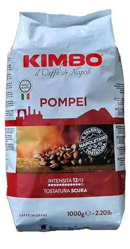 Kimbo Pompei ganze Kaffeebohnen, dunkle Röstung, 1kg Beutel