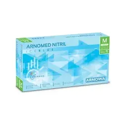 ARNOMED Nitril Ice Blue Einmalhandschuhe, puderfrei, hellblau 382-M , 1 Packung = 100 Stück, Größe M