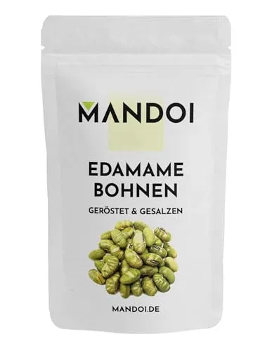 Mandoi Edamame Bohnen 500g, geröstet und leicht gesalzen, 43% Protein, leckerer Snack auch als Topping für Mahlzeiten, vegan