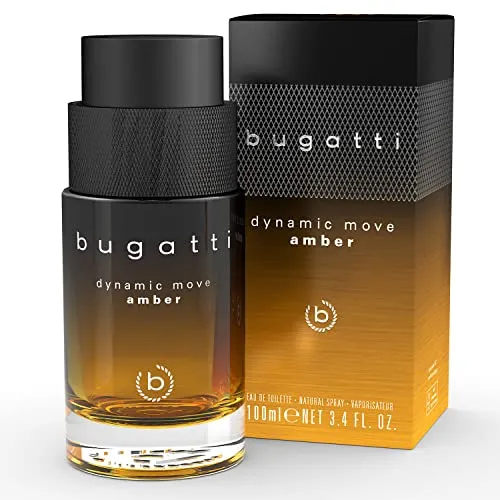 bugatti Herrenparfüm Dynamic Move Amber 100ml - Maskulines Eau de Toilette mit rauchig-warmen Noten von Zimt, Tabak und Cypriol. Ideal für selbstbewusste Männer, die das Abenteuer suchen und dynamisch durchs Leben gehen.