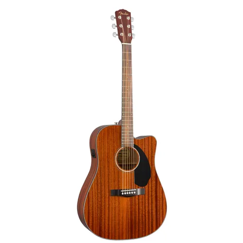 Fender CD-60SCE All Mahogany Westerngitarre - Elektro-akustische Dreadnought mit massiver Mahagoni-Decke für warmen Klang, Fishman Pickup für Bühnenperformance und komfortablem "Easy-to-Play" Halsprofil.