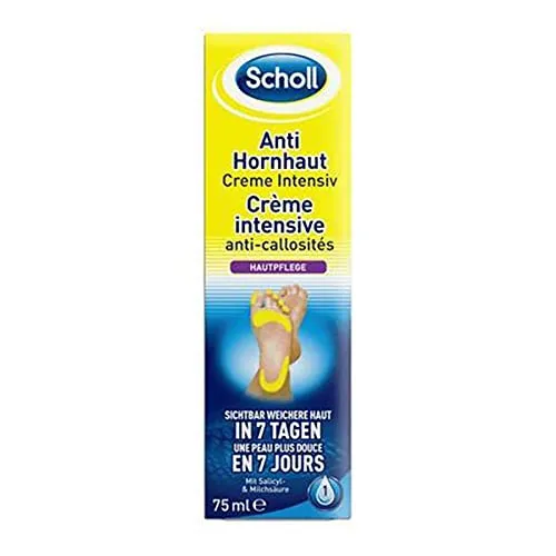 Scholl Foot Cream Callus Intensivcreme für die Nacht 75 ml - Schrundensalben, regenerierende Fußcreme mit Peeling-Effekt, entfernt Hornhaut und sorgt für samtweiche Füße, ideal für die nächtliche Pflege.
