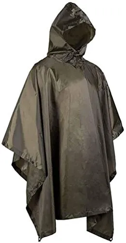 Mil-Tec Basic Poncho Oliv Einheitsgröße - Funktionsjacke aus wasserdichtem Material, hoher Tragekomfort und vielseitig einsetzbar mit großen Ösen an allen vier Ecken.