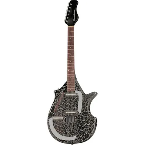 Danelectro Sitar Black Crackle B-Stock - Bässe; B-Stock E-Gitarre mit einzigartigem Sitar-Sound, ideal für kreative Musiker und Liebhaber des besonderen Klangs.