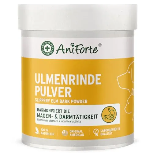 AniForte amerikanische Ulmenrinde Pulver für Hunde und Katzen 250g - Slippery Elm Bark, unterstützt die Darmflora und Magen-Darm-Trakt auf natürliche Weise