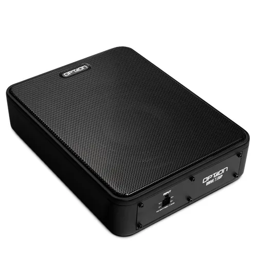 OPTION DRIVE7.6UP Passiv-Subwoofer - Flacher Underseat Subwoofer für kraftvollen Bass - Car-HiFi-Lautsprecher: Kompakter Passiv-Subwoofer mit 100 Watt RMS, ideal für Fahrzeuge mit Platzmangel und sorgt für kraftvollen, präzisen Bass ohne den Innenraum zu dominieren.