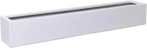 VIVANNO Blumenkasten FLOBO weiß 15x100x17 cm - Garten-Zubehör: Wetterfester Fiberglas Blumenkasten für Balkon und Garten, robust und langlebig, ideal für Blumen und Kräuter.