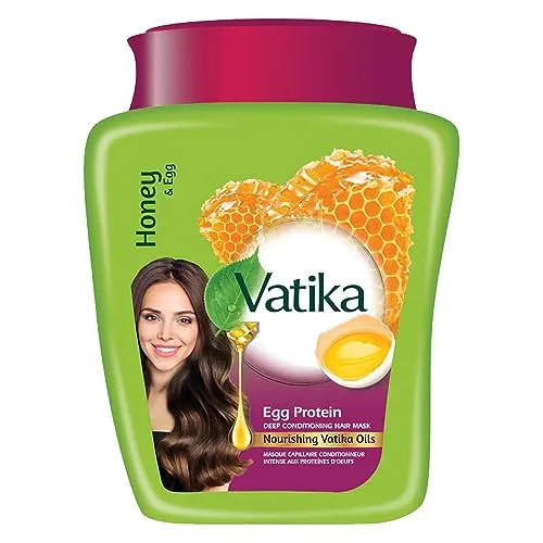 Vatika Multivitamin Haarmaske mit Eiprotein für strapaziertes Haar, 500g – Nährt die Kopfhaut, fördert dickeres Haar, glättet und versiegelt Feuchtigkeit